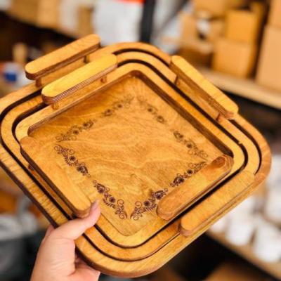 سینی سه سایز گرد و مربع ترمه