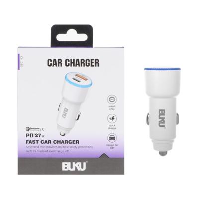 شارژر فندکی فست و PD دو پورت BUKU مدل CH-043 27W - MMS