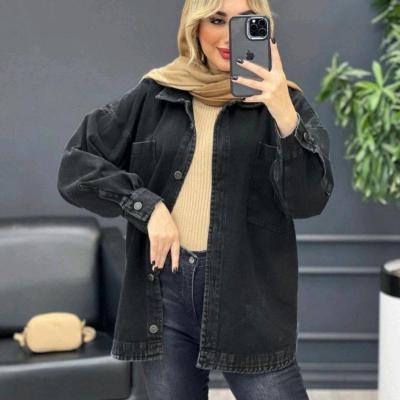 مانتو اسپرت زنانه مدل مانتو جین گرم بالا بلند