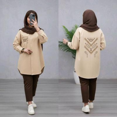 مانتو اسپرت زنانه مدل کتان پشت گلدوزی ایرال