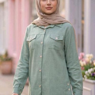 شومیز مانتویی شانتون بغل دکمه