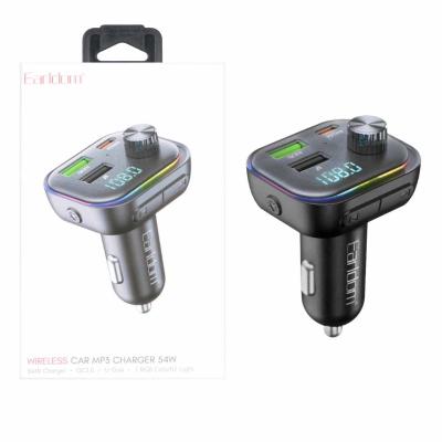 شارژر فندکی و گیرنده بلوتوثی PD و فست دو پورت Earldom مدل M112 54W