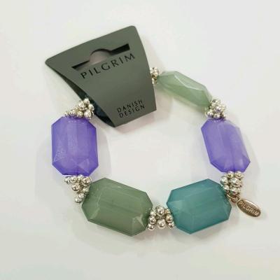 دستبند کشی کار شده با سنگ های مصنوعی رنگی ، فری سایز