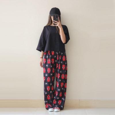 تیشرت نخ پنبه مشکی بیسیک زنانه مردانه فری سایز