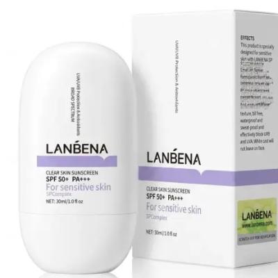 کرم ضد آفتاب لنبنا SPF 50 حجم 30 میلی لیتر شفاف کننده کد 1737