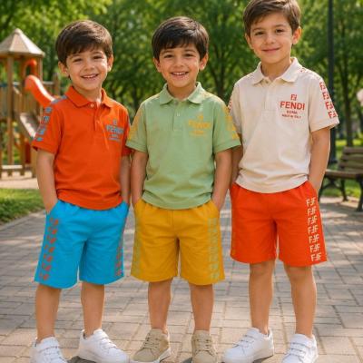 تیشرت و شلوارک کتان بچگانه پسرانه فندی