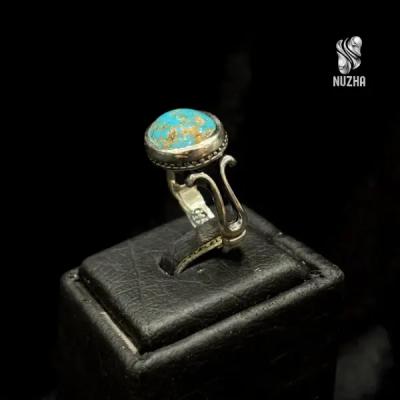انگشترنقره مردانه فیروزه نیشابورکدaf1026