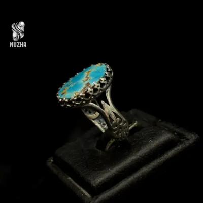 انگشترنقره مردانه فیروزه نیشابورکدaf1028