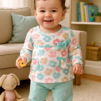 لباس دخترانه عیدانه بلوز شلوار شکوفه