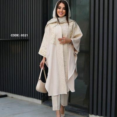 مانتو پانچو کریشه مراکشی مدل سوزن دوزی و پولک هندی کد 0321