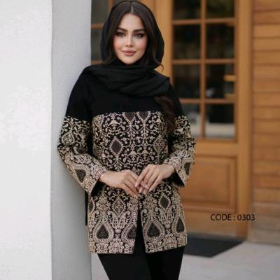 مانتو مجلسی شانتون خرجکارسوزندوزی و گلدوزی مدل هندی کد0303
