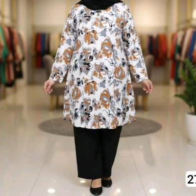 تونیک طرح دار سایز بزرگ پارچه  ایراش