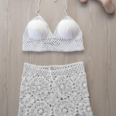 ست تاپ دامن کوتاه دستبافت