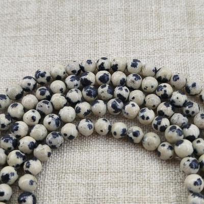 سنگ اصلی جاسپر دالمیشن سایز 4 میل بصورت ریسه 40 عددی