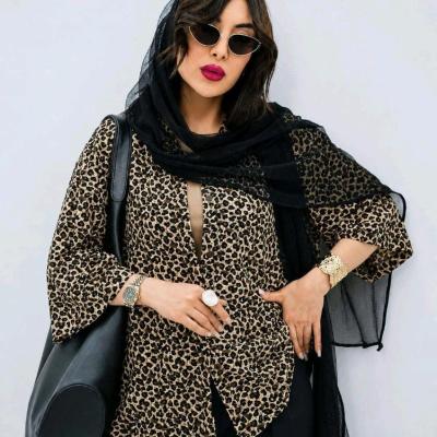 مانتو دخترانه نخی پلنگی مراکشی ینزی مدل تیام