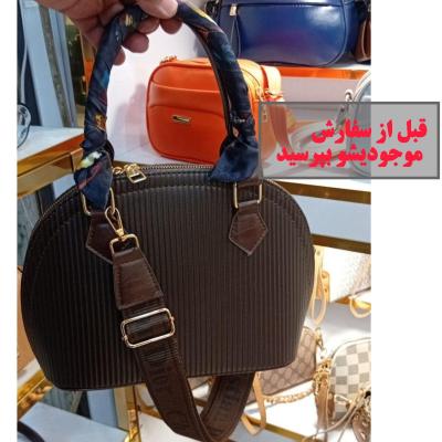 کیف مجلسی دور زیپ بند پهن طرح مارک ارسال رایگان ،کیف گوچی،کبف قهوه‌ای