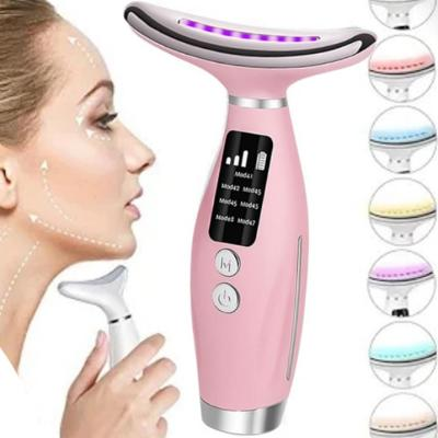 دستگاه ماساژور و لیفت صورت و گردن 7 رنگ (گلبهی)