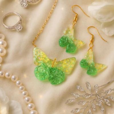 نیم ست رزینی پروانه دو رنگ