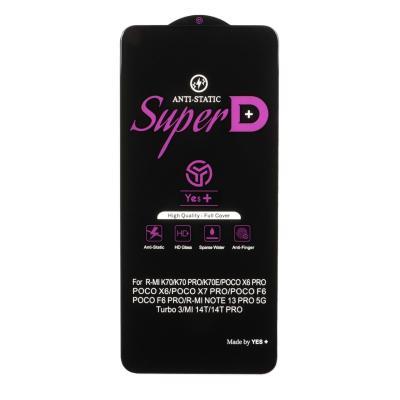 محافظ صفحه نمایش شیشه ای Super D Anti Static Yes Plus مدل Xiaomi Poco X7 Pro 5G / Mi 14T / Mi 14T Pro / Redmi Note 13 Pro 5G / Poco X6 5G / Poco F6 5G / Poco F6 Pro 5G/ Note 13 5G/ Xiaomi Poco X6 Pro 5G