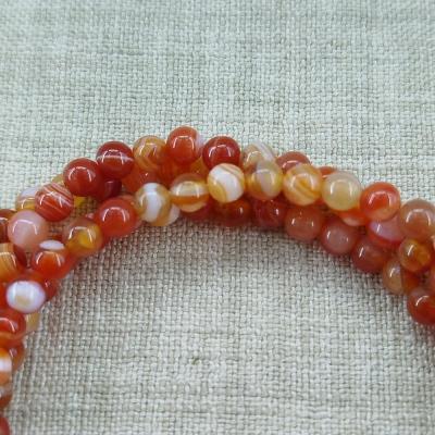 سنگ اصلی عقیق کارنلین سایز 4 میل فروش بصورت ریسه 40 عددی