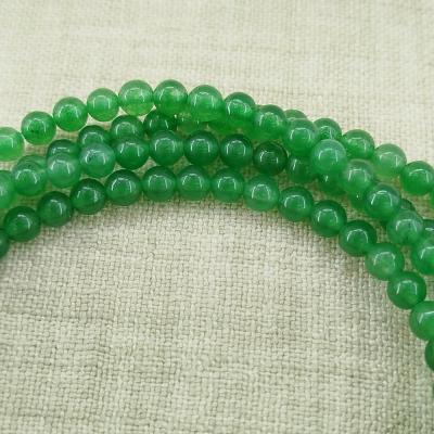 سنگ اصلی اونتورین سبز تیره 4 میل، فروش بصورت ریسه 40 عددی