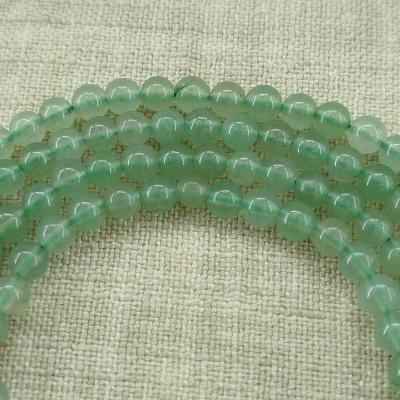 سنگ اصلی اونتورین سبز روشن 4 میل، فروش بصورت ریسه 40 عددی