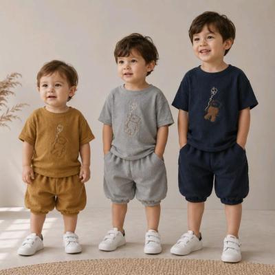 تیشرت و شلوارک نوزادی پسرانه بیسکوییتی خرس