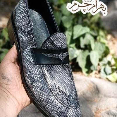 کفش مردانه کالج چرم طبیعی دست دوز کاپری کلاسیک پوست ماری