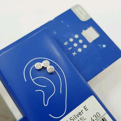 پیرسینگ گوش نگین دار پیچی ، جنس نقره عیار 925 ، ساخت کشور تایلند