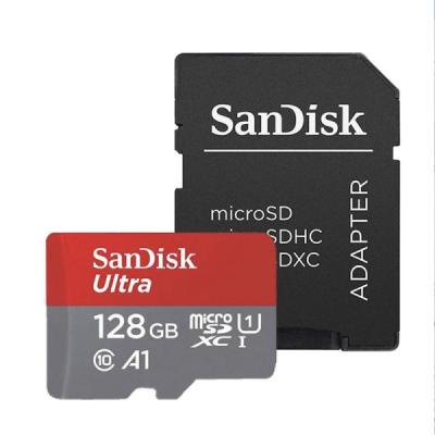 کارت حافظه microSDXC سن دیسک مدل Ultra A1 کلاس 10 استاندارد UHS-I سرعت 100MBps ظرفیت 128 گیگابایت به همراه آداپتور SD