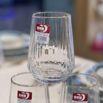 نیم لیوان شیاردار لب طلای DELI GLASS