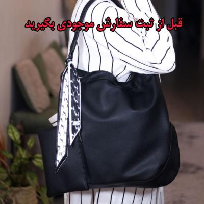 کیف مشکی مدل شل روبان دار ارسال رایگان