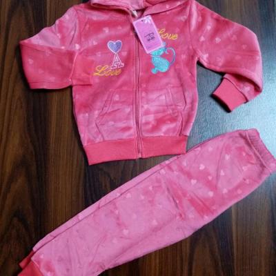 ست هودی شلوار مخمل دخترانه