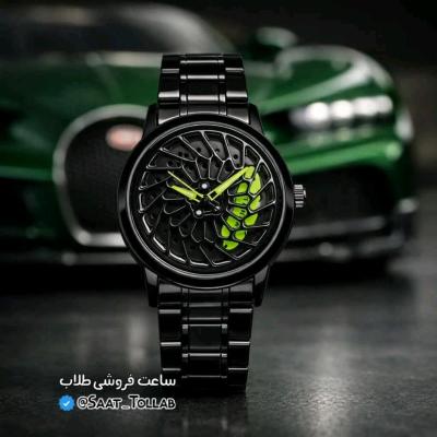ساعت مردانه و پسرانه رینگ چرخشی با حاشیه سبز
