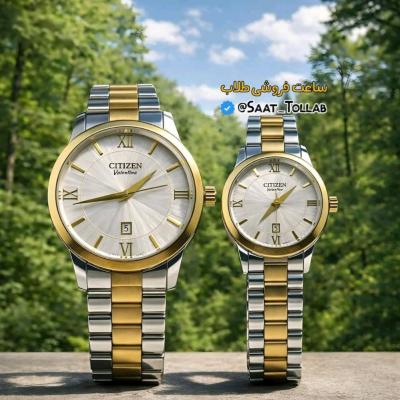 ست ساعت مچی زنانه و مردانه سیتیزن رنگبندی صفحه سفید Citizen