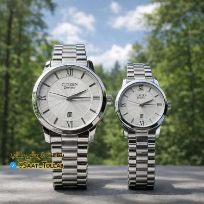 ساعت عقربه ست سیتیزن زنانه و مردانه رنگبندی نقره‌ای Citizen