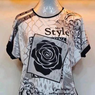 تیشرت ویسکوز نگینی طرح گل