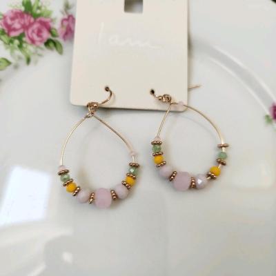 گوشواره لوستری منجوقی رنگی