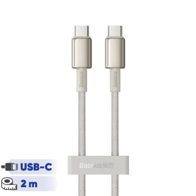 کابل تبدیل USB-C بیسوس مدل Tungsten Gold (100W) طول 2 متر