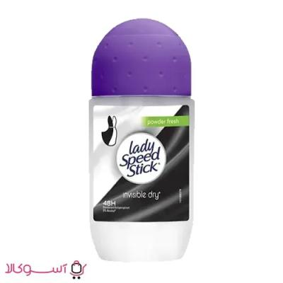 مام رولی ضد تعریق لیدی اسپید مدل Invisible Dry رایحه Powder Fresh حجم 50 میل