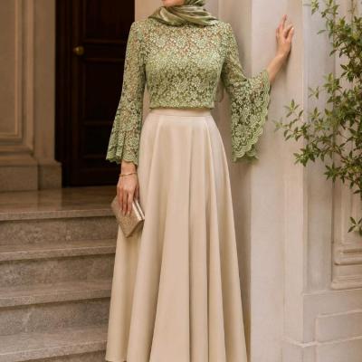شومیز کراپ سبز پاستیلی مجلسی گیپور