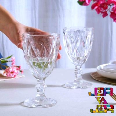 گیلاس خوری شربت خوری سایز بزرگ مدل آمیتیس سفید و شفاف کاوه