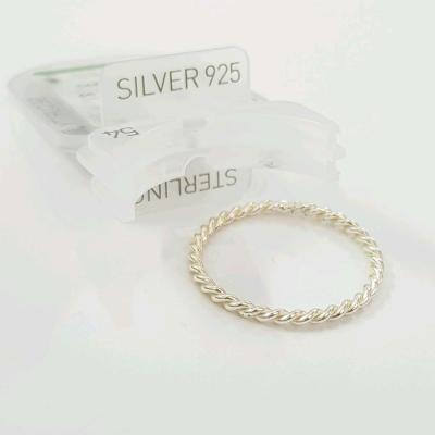 انگشتر نقره عیار 925 طرح اسپیرال ، عیار حک شده داخل انگشتر