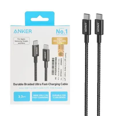 کابل شارژ فست ANKER Type-C to Type-C مدل A8756H11 - مشکی