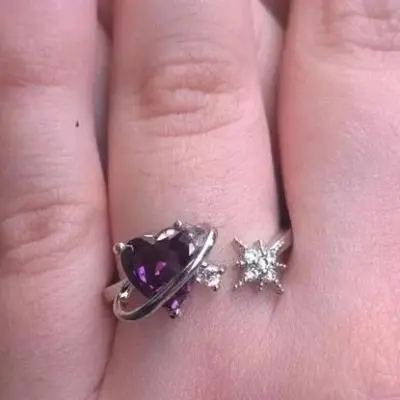 انگشتر مدار قلب و ستاره