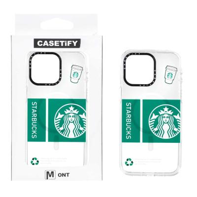 قاب Casetify شفاف Magsafe طرح دار گوشی آیفون 15 پرو مکس کد 117