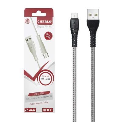 کابل شارژ 1.1 متری فست اندروید CHERLO مدل V8-K01 - SMO
