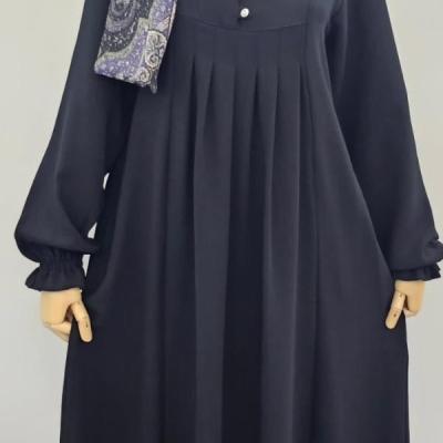 رویه زنانه کرپ مدل مانتو عبایی پیله دار شیک سایزبندی