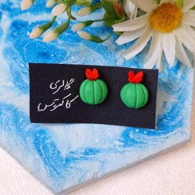 گوشواره میخی کاکتوس گلدار