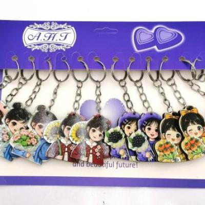 سرکلیدی دختر کیوت چوبی دو طرفه